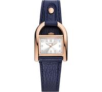 Fossil Harwell Reloj para mujer, movimiento de cuarzo con correa de acero o piel, Azul y tono oro rosa, 28MM