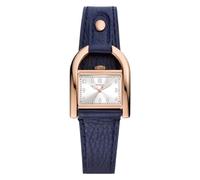 Fossil Harwell Reloj para mujer, movimiento de cuarzo con correa de acero o piel, Azul y tono oro rosa, 28MM