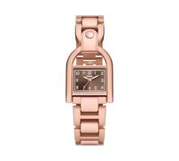 Fossil Harwell Reloj para Mujer, Movimiento de Cuarzo con Correa de Acero o Piel, Tono Oro Rosa y marrón, 28MM