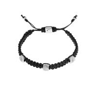 Fossil Hombre Bracelet, Pulsera de acero y piel con cierre corredizo