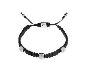Fossil Hombre Bracelet, Pulsera de acero y piel con cierre corredizo