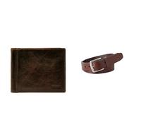 Fossil Hombre Ingram Cartera de Cuero marrón y cinturón Joe, Estuche