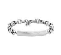 Fossil Hombre Link Pulsera Harlow Linear Texture Acero Inoxidable JF04569040, Gris brillante
