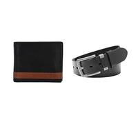 Fossil Hombre Quinn Cartera de Cuero Negro y cinturón Jay, Estuche