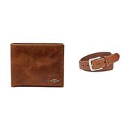 Fossil Hombre Ryan Cartera de Cuero marrón y cinturón Aiden, Estuche