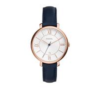 Fossil Jacqueline Reloj para mujer, movimiento de cuarzo con correa de acero o piel, Azul y blanco, 36MM