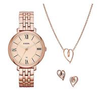 Fossil Jacqueline Reloj para mujer, movimiento de cuarzo con correa de acero o piel, Conjunto en tono oro rosa, 36MM