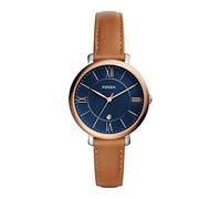 Fossil Jacqueline Reloj para mujer, movimiento de cuarzo con correa de acero o piel, Marrón y azul, 36MM