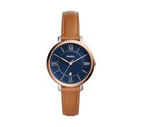 Fossil Jacqueline Reloj para mujer, movimiento de cuarzo con correa de acero o piel, Marrón y azul, 36MM