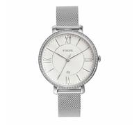 Fossil Jacqueline Reloj para mujer, movimiento de cuarzo con correa de acero o piel, Plata y blanco, 36MM