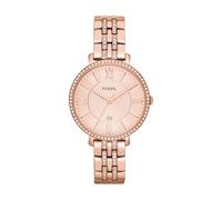Fossil Jacqueline Reloj para Mujer, Movimiento de Cuarzo con Correa de Acero o Piel, Tono Oro Rosa y Purpurina, 36MM