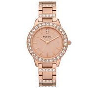 Fossil Jesse Reloj para mujer, movimiento de cuarzo con correa de acero o piel, Tono oro rosa y purpurina, 34MM