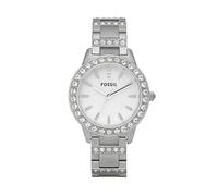 Fossil Jesse Reloj para mujer, movimiento de cuarzo con correa de acero o piel, Tono plateado y purpurina, 34MM