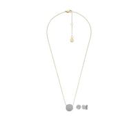 Fossil JF04815SET - Juego de collar y pendientes para mujer, acero inoxidable, bicolor, talla única, Acero inoxidable, No es una piedra preciosa