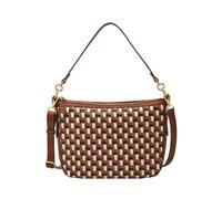 Fossil Jolie Bolso cruzado de piel o ante marrón para mujer, Marrón castaño