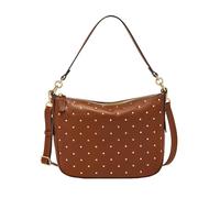 Fossil Jolie Bolso cruzado de piel o ante marrón para mujer, Marrón mate