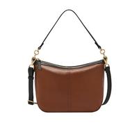 Fossil Jolie Bolso cruzado de piel o ante marrón para mujer, Marrón y negro