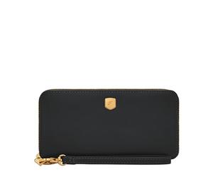 Fossil Lennox SL10037001 - Cartera de Piel con Cremallera Alrededor, Color Negro (Modelo: SL10037001), Color Negro