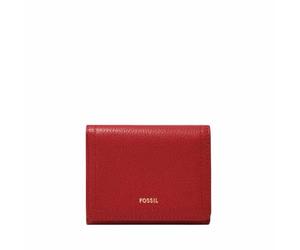 Fossil Logan, Accesorio de Viaje-Billetera Plegable Triple Mujeres, Rojo, Small