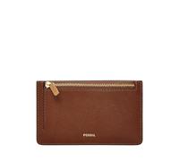 Fossil Logan - Funda de Piel con Cremallera para Mujer, con Llavero, Color marrón, Talla única
