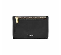 Fossil Logan - Funda de Piel con Cremallera para Mujer, con Llavero, Color Negro, Talla única