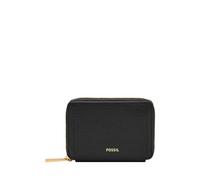 Fossil Logan LiteHide™ - Cartera de Piel para Mujer, con Bloqueo RFID, Cierre de Cremallera, Color Negro (Modelo: SL10045001), Color Negro