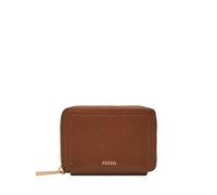 Fossil Logan LiteHide™ - Cartera de piel para mujer, con bloqueo RFID, cremallera alrededor, color marrón medio (Modelo: SL10045200), Marrón medio