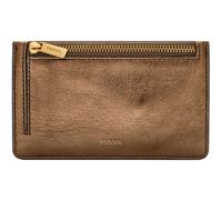 Fossil Estuche Logan para Mujer, Cierre de Cremallera, Piel Metalizada, SL10020711, metálico, 13.8 cm L x 0.4 cm W x 8.5 cm H, Casual