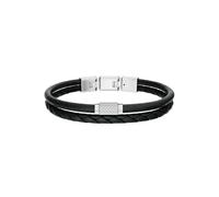 Fossil Machine Hombre Pulsera de cuero negro, JF04989040