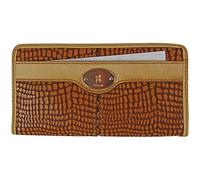 Fossil Maddox Embossed Zip Embrague Saddle