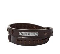 Fossil Marrón Double Wrap, Length: 0.39", Cuero
