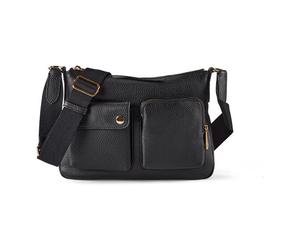 Fossil Maysen Bolsa de hombro Piel natural 28 cm negro