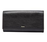 Fossil Billetero para mujer Logan, Bolso con solapa de piel y poliuretano negro 19,4 cm largo x 2,5 cm ancho x 10,2 cm alto SL7833001