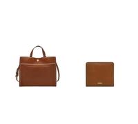 Fossil Mujer Carmen Bolso de cuero marrón y cartera Logan, Estuche