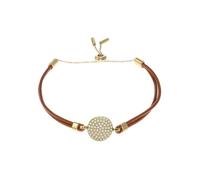Fossil Mujer Component Pulsera Sadie Glitz Disc Cuero Marrón Medio JF04545710
