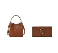 Fossil Mujer Jessie Bolso de cuero marrón y cartera Harwell, Estuche