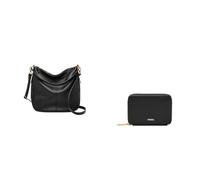 Fossil Mujer Jolie Bolso de cuero negro y cartera Logan, Estuche