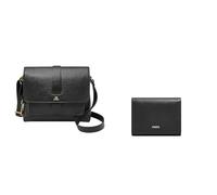 Fossil Mujer Kinley Bolso de cuero negro y cartera Logan, Estuche