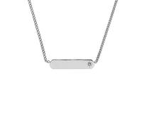 Fossil Mujer Necklace, Collar con cadena en acero inoxidable, Plata, Plata Metalizado