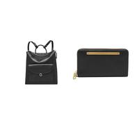 Fossil Mujer Parker Bolso de cuero negro y cartera Liza, Estuche