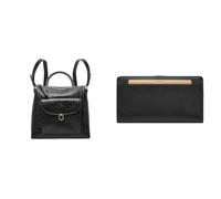 Fossil Mujer Parker Bolso de cuero negro y cartera Liza, Estuche