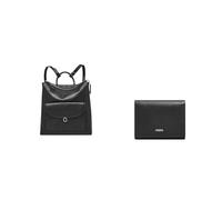 Fossil Mujer Parker Bolso de cuero negro y cartera Logan, Estuche