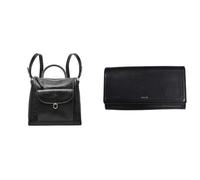 Fossil Mujer Parker Bolso de cuero negro y cartera Logan, Estuche