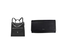 Fossil Mujer Parker Bolso de cuero negro y cartera Logan, Estuche