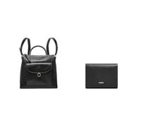 Fossil Mujer Parker Bolso de cuero negro y cartera Logan, Estuche