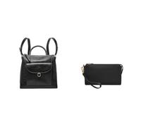 Fossil Mujer Parker Bolso de cuero negro y monedero, Estuche