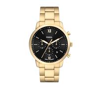 Fossil Neutra - Reloj cronógrafo de Cuarzo para Hombre, Acero Inoxidable y Cuero, Dorado/Negro, 44 mm