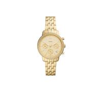 Fossil NeutraReloj para mujer, movimiento cronógrafo con correa de acero o piel, Tono Oro, 36MM