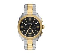 Fossil New Machine Reloj para Hombre, Movimiento cronógrafo de Cuarzo de 44 mm con Correa de Acero Inoxidable o Cuero