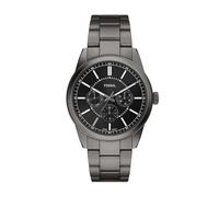 Fossil Pearson Reloj para Hombre, Movimiento multifunción de Cuarzo con Correa de Acero Inoxidable o Piel, Gris, Pulsera